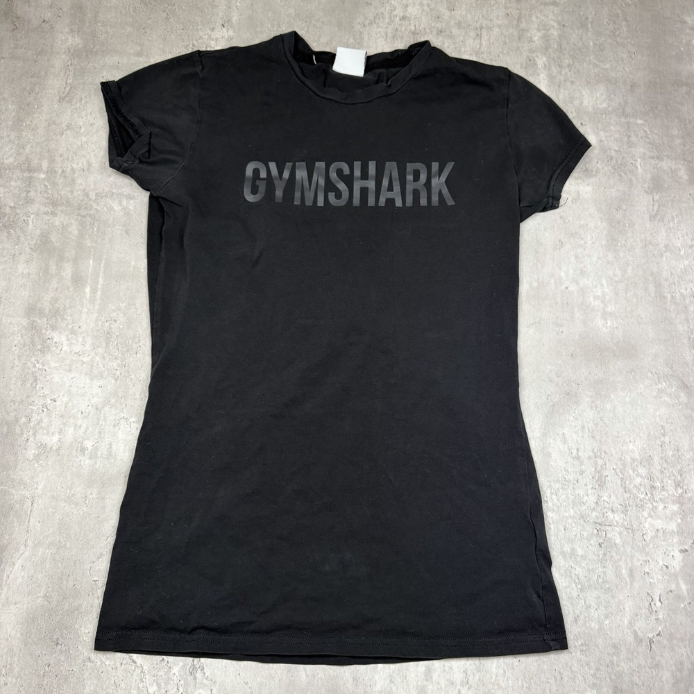 Gymshark Logo Athletic T Shirt Women's Small Black Workout Top Gym Activewear